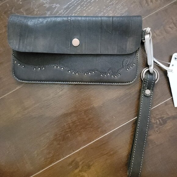 Free People Western Stud Wallet Womens Leather Country Western Rustic Boho Chic - Picture 3 of 9